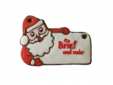 Weihnachtsmann mit Schild